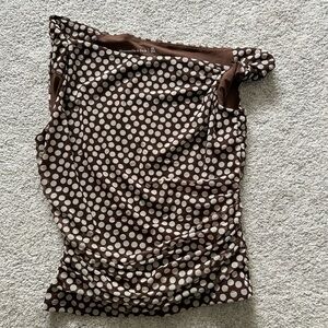 Abercrombie & Fitch Brown Polka Dot Top XS